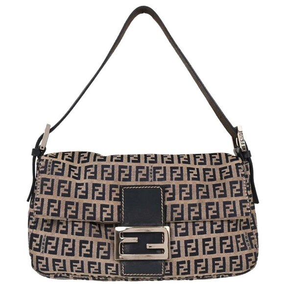 Fendi Gray Zucchino Baguette Handbag 2321- - Picture 1 of 10